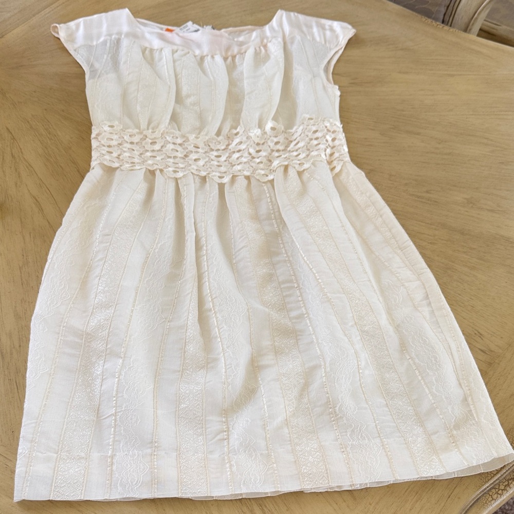 Cynthia Steffe Ivory Crochet-Waist Mini Dress